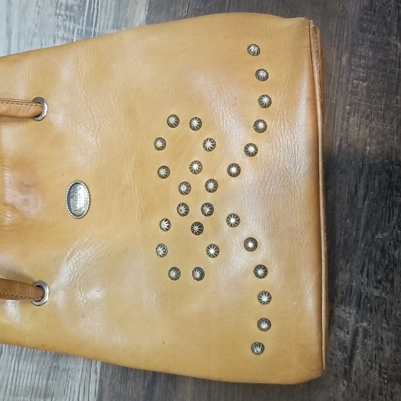 American West leather handbag. Bow front bag. - Picture 2 of 12